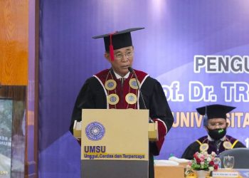 Ketua Prodi MIH UMSU Prof Dr Triono Eddy SH MHum Dikukuhkan Jadi Guru Besar