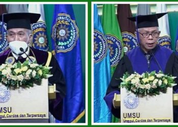 Selamat, UMSU Kukuhkan Dua Guru Besar Bidang Ilmu Hukum dan Sosial Ekonomi Pertanian