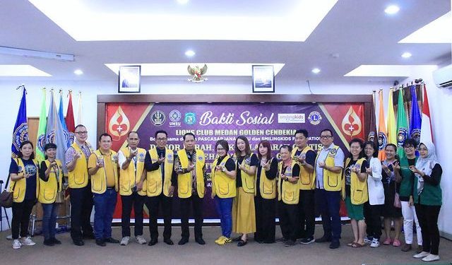 Pascasarjana UMSU Bersama Lions Club Medan Golden Cendekia dan Smilingkids Foundation Laksanakan Bakti Sosial