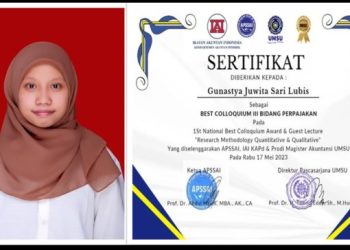 1St National Best Colloquium Award, Mahasiswi MAKSI UMSU Raih Best Colloquium III (Tiga) Bidang Perpajakan