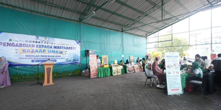 SPs UMSU Perkuat Pengabdian Sosial Lewat Bazar UMKM dan Aksi Kesehatan